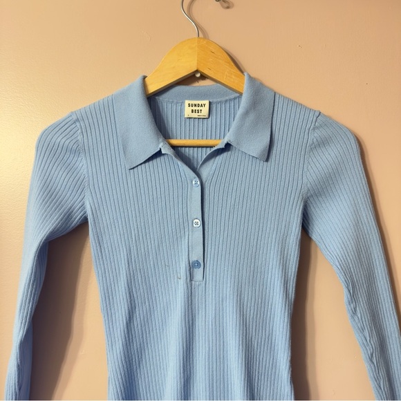 Aritzia Sunday Best Barrymore Sweater Dress Blue Women Size S - Picture 2 of 8